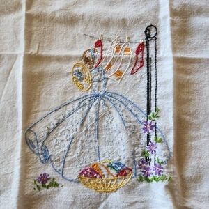 Vintage Embroidered Tea Towel